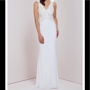 Mignon Sexy Lace White Nude Formal Dress